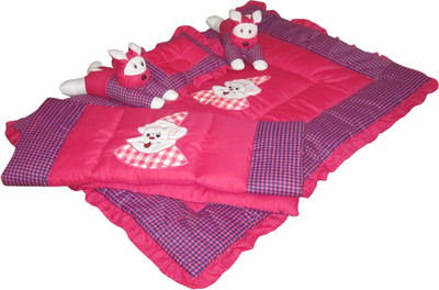 

Maple Krafts Rabbit Razai Set Embroidered(Fabric, Magenta)