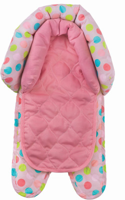 Playette Butterfly Dots 2 in 1 Head support Crib(Fabric, Pink)