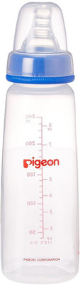 

Pigeon Peristaltic Nursing Bottle 240ml with Medium Size Nipple - Blue - 240 ml(Blue)