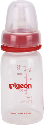 Pigeon Peristaltic Nursing Bottle 120ml with Small Size Nipple - Red - 120 ml(Red)