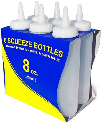 

New Star Foodservice New Star 26115 Plastic Squeeze Bottle - 8-Ounce - Clear - Set of 6 - 236 ml(White)