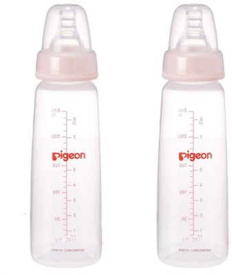 Pigeon Peristaltic 200ml Nursing Bottle Kpp with Midium Size Nipple (Pink) Pack of 2 - 200(Pink)