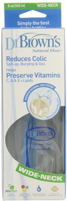 

Dr. Brown's BPA Free Polypropylene Natural Flow Wide Neck Bottle - 240 ml(Blue, White)