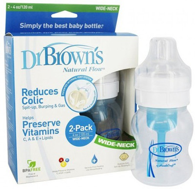 

Dr. Brown's Wide Neck Bottle Pack Of 2 (4 oz) - 240 ml(White)