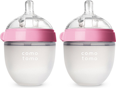 

Comotomo Natural Feel Baby Bottle Set - Pack of 2 Pink 5 oz - 150 ml(Pink)