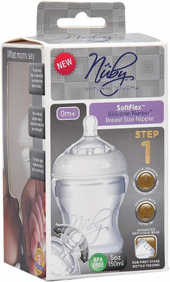 

Nuby Natural Touch Silicon Feeding Bottle Step1 - 210 ml(Mliticolor)