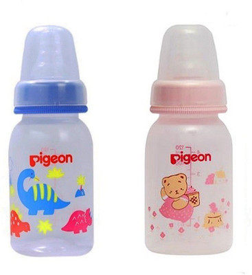 

Pigeon printed Peristaltic 120ml Nursing Bottle Kpp with L Size Nipple (Blue And Pink ) Pack of 2 - 120 ml(Blue | Pink)