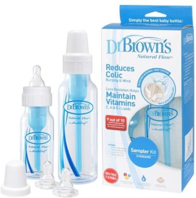 Dr. Brown's Natural Flow Feeding Bottle Polypropylene - 230 ml(White, Blue) at flipkart