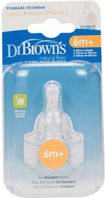 

Dr. Brown's Natural Flow Nipple Standard Level 3 (2pk) (6m+) - 0332 - 6 cc