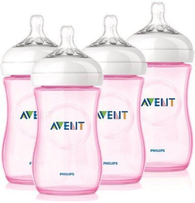 

Philips Avent Natural Polypropylene BPA Free Bottles - 266 ml(Pink)