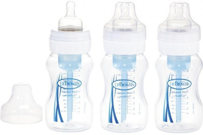 

Dr. Brown's BPA Free Polypropylene Natural Flow Wide Neck Bottle Pack of 3 (8oz) - 708 ml(White)