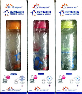 

Dr. Morepen Spill Proof - Set of 3 -with bottle feeding tips leaflet - 250 ml(White)