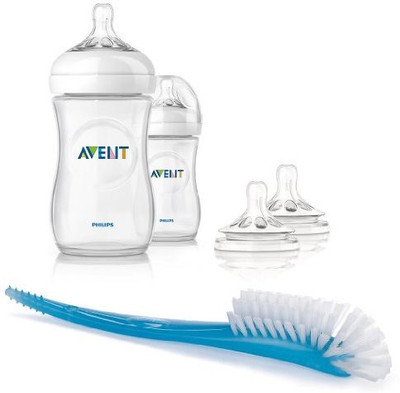 

Philips Avent Philips Avent Natural PP . Bottle 2-Pack with Fast Flow Nipple & Bottle and Nipple Brush - 260 ml(Clear)