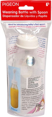 

Pigeon Weaning Bottle with Spoon - 240 ml(White)