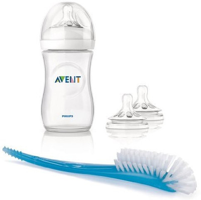 

Philips Avent Natural Pp . Bottle With Fast-Flow Nipple And Bottle And Nipple Brush - 260 ml(Clear)