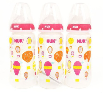 Nuk Hot Air Balloons Orthodontic Medium Flow Bottle - 236 ml(Multicolour)