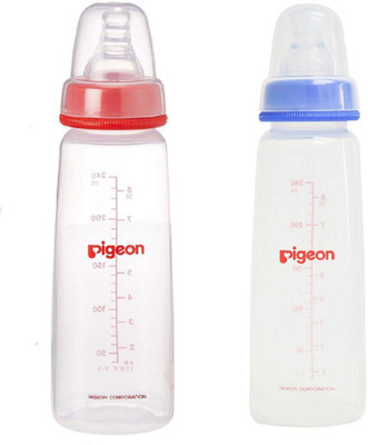 

Pigeon Peristaltic 240ml Nursing Bottle Kpp with Large Size Nipple (Red And Blue) Pack of 2 - 240 ml(Blue, Red)