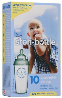 

Steribottle Ready To Use Disposable Baby Bottles - 266 ml(White)
