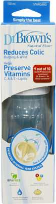 

Dr. Brown's BPA Free Polypropylene Natural Flow Standard Neck Bottle (4 oz) - 120 ml(White)