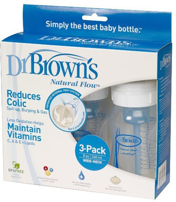 

Baby Bucket Dr. Brown's BPA Free Polypropylene Natural Flow Wide Neck Bottle 8 oz - 240 ml(Blue)