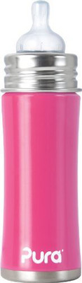 

Pura Kiki Stainless Infant Bottle Stainless Steel with Natural Vent Nipple - 325.3 ml(Pink)