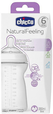 

Chicco NATURAL FEELING STEP UP NEW 6M+ FEEDING BOTTLE 330ML - 330 ml(Multicolor)