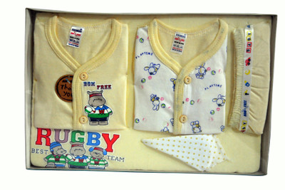 

Bonfree BelleGirl 100% Cotton New Born Gift Set of 5 Pcs Cream 0-3M(Cream)