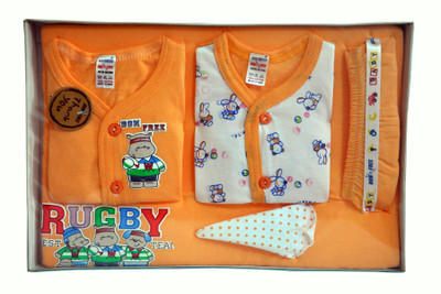 

Bonfree BelleGirl 100% Cotton New Born Gift Set of 5 Pcs Peach 0-3M(Beige)