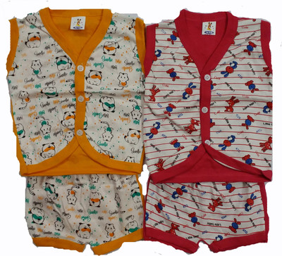 

Ceffon New Born Baby Cotton Clothes Yellow Red(Multicolor)