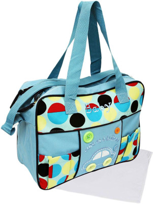 

Wonder Kids Sky Blue Bubble Print Baby Diaper Bag(Blue)