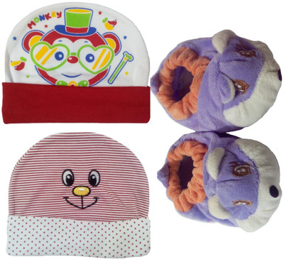 

Kero Kid Baby Booties Caps Kids Combo Set - (0-6 Month)(Multicolor)