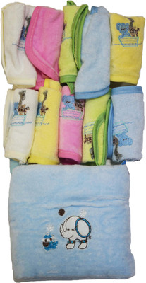 

Belle Maison Baby Super Soft Towel(Velour), 50x90cm , Baby Napkin + Bib Set (5+5)(Multicolor)
