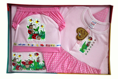 

Bonfree BelleGirl 100% Cotton New Born Gift Set of 5 Pcs for Girl Pink 0-3M(Pink)