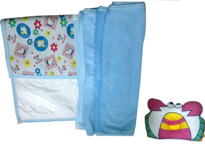 

Xchildhood New born baby 1 changing sheet with 3 towels,baby head pillow(Multicolor)