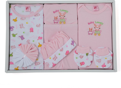 

Stuff Jam Ababy 9 Piece Baby Apparels Gift Set(Pink)