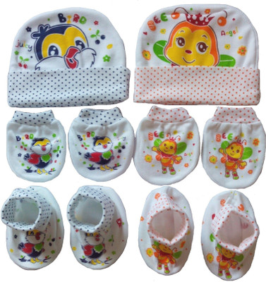 

Kero Kid Juicy Bird & Orange Angel Bee Mittens Booties Caps Baby Care combo set(Multicolor)