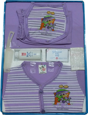 

Jerry & Tom 8 Pcs Purple Baby Combo Gift Set(Purple)