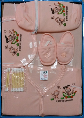 

Jerry & Tom 7 Pcs Peach Baby Combo Gift Set(Peach)