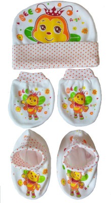 

Kero Kid Orange Angel Bee Mitten Bootie Cap Combo Set(White, Orange)