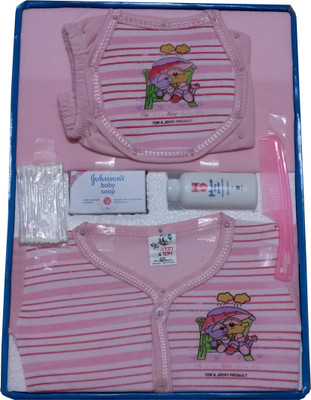 

Jerry & Tom 8 Pcs Pink Baby Combo Gift Set(Pink)