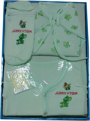 

Jerry & Tom 5 Pcs Baby Combo Gift Set(Green)