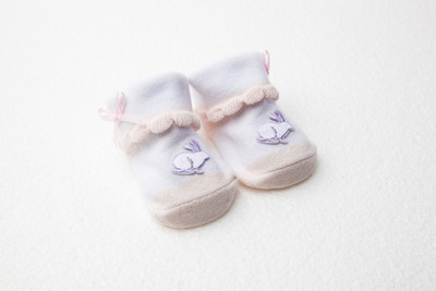 

Playette Jacquard Fine Knit Bootie Gift Box(Pink)