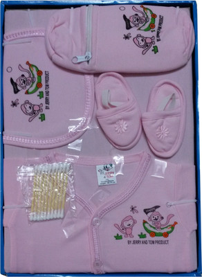 

Jerry & Tom 7 Pcs Pink Baby Combo Gift Set(Pink)