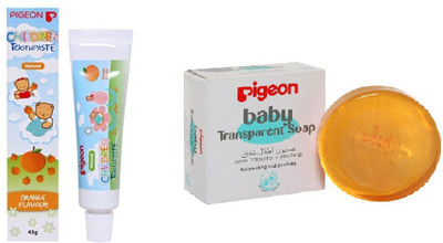 Pigeon Baby Toothpaste and Soap(White,Transparent)