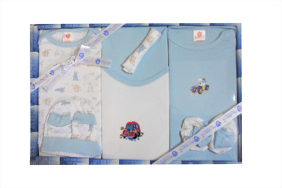 

Virajchildrenwear Baby Combo 8Pcs Gift Set(Blue)