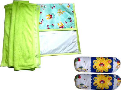 

Xchildhood New born baby 1 changing sheet with 3 towels,baby booster pillow(Multicolor)