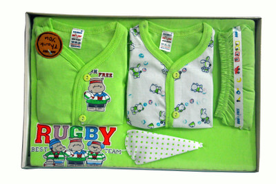 

Bonfree BelleGirl 100% Cotton New Born Gift Set of 5 Pcs Green 0-3M(Green)