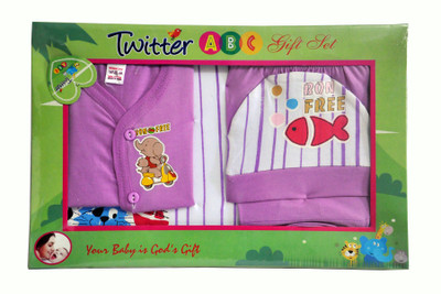

Bonfree BelleGirl 100% Cotton New Born Gift Set of 4 Pcs Regular Purple 0-3M(Purple)