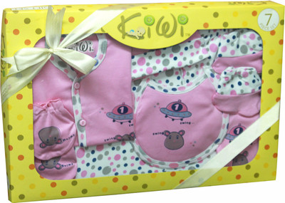 

Kiwi Polka Dots Print Gift Set of 7 Pcs(Pink)