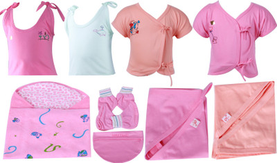 

Jo Kids Wear Baby Boys and Girls Gift Pack ( 9 Pcs )(Pink)